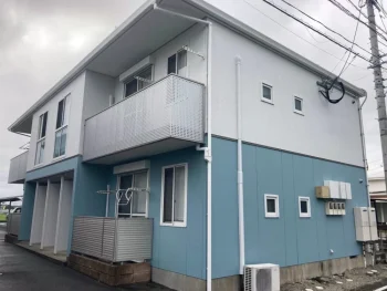 劣化した外壁・付帯部塗装／佐賀市Sアパート　外壁塗装・付帯部塗装